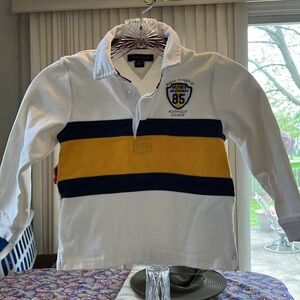 Tommy Hilfiger White Long Sleeve Rugby Polo Shirt Size 4T